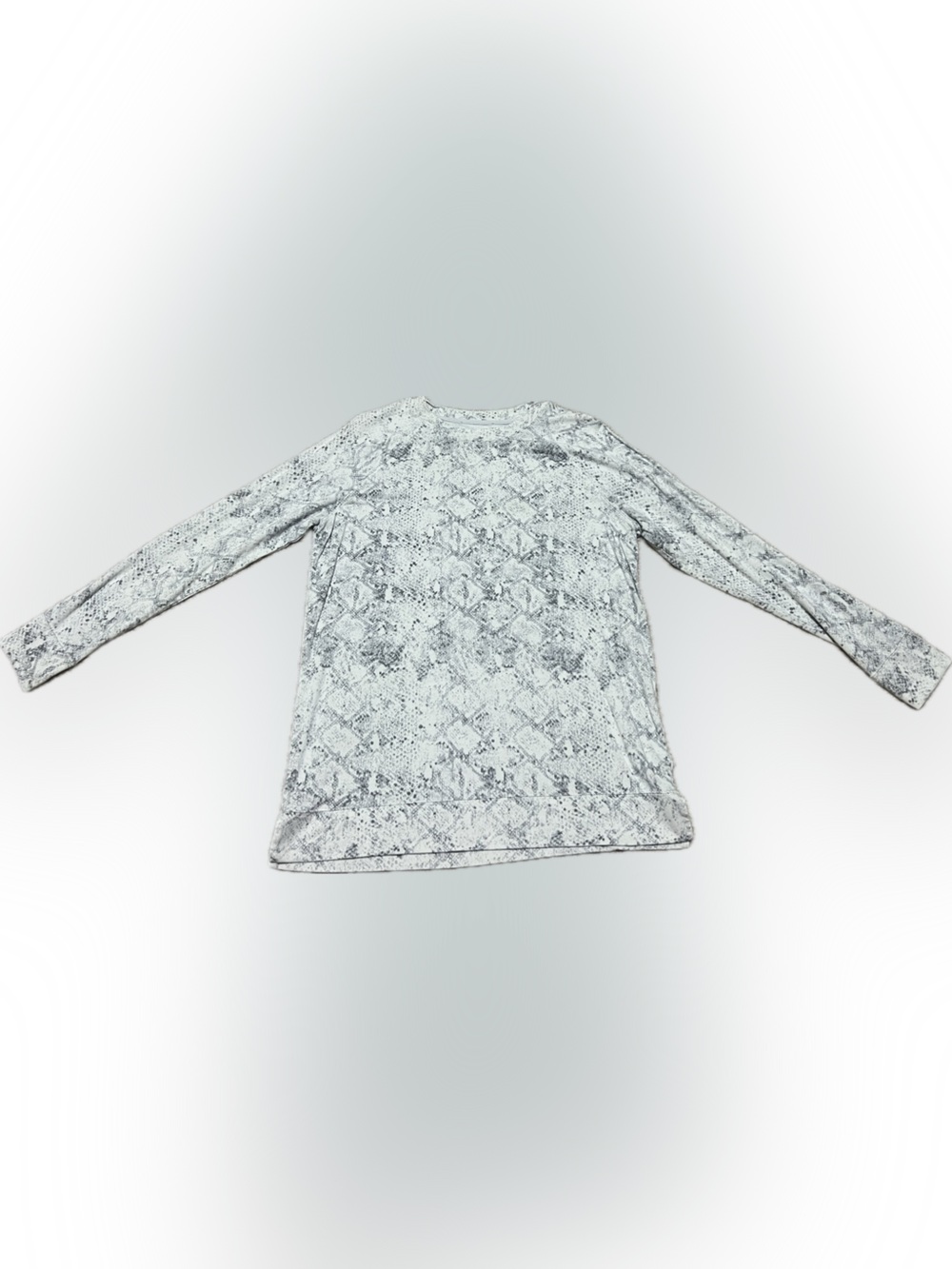 Women's Long-Sleeve Snake Print Tunic Top - Light Gray